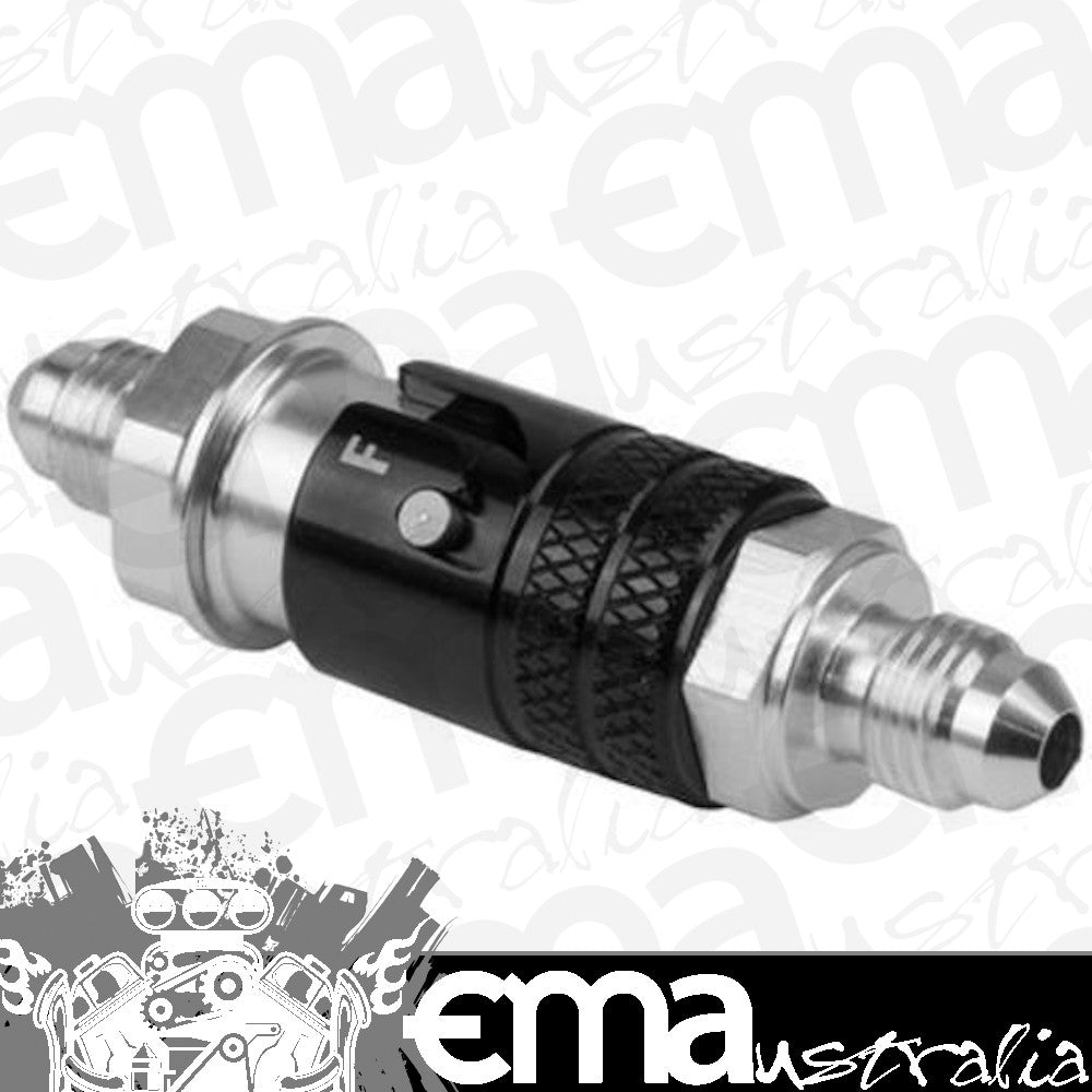 Proflow PFEQR101-04V Fitting Dry Break Quick Release Aluminium Black -4 AN Male Threads Viton Seal