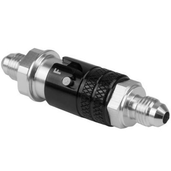 Proflow PFEQR101-04V Fitting Dry Break Quick Release Aluminium Black -4 AN Male Threads Viton Seal