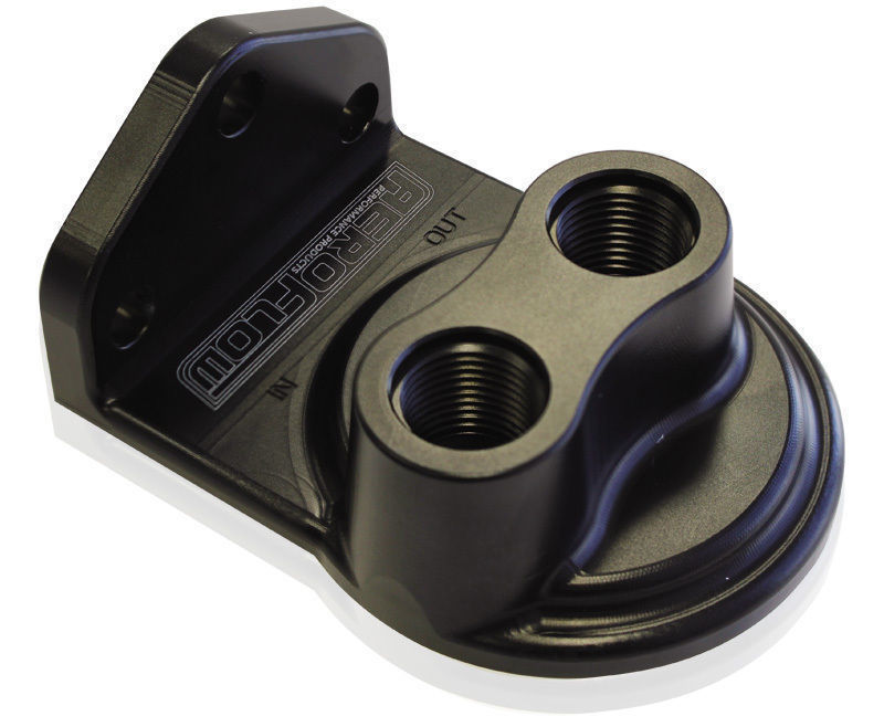 Aeroflow AF64-2075 Remote Filter Head Top Entry -8 ORB Port S 3/4" Filter Thread