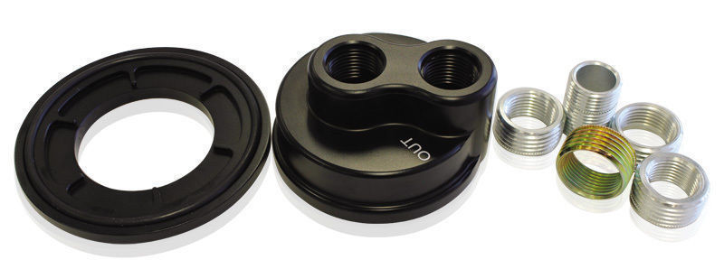 Aeroflow AF64-2076 Billet Remote Block Adapter. Suit 2-1/2"- 3-1/4 Filter. Uni