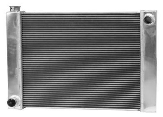 Proflow PFERDU24F Radiator Universal Fabricated Aluminium Tanks Natural 24 " Wide 19.00" High 2.25 " Thick For Ford Side Inlet & outlets