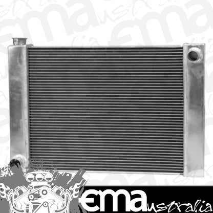 Proflow PFERDU28F Radiator Universal Fabricated Aluminium Tanks Natural 28 " Wide 19.00" High 2.25 " Thick For Ford Side Inlet & outlets