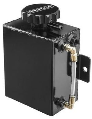 Proflow PFERO4BK Radiator Overflow Tank Fabricated Aluminium 150 height 120mm 80mm Square w/Level Indicator Black