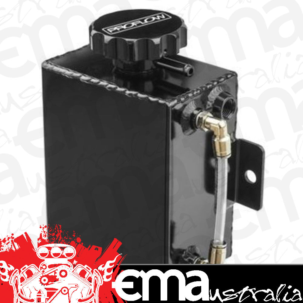 Proflow PFERO4BK Radiator Overflow Tank Fabricated Aluminium 150 height 120mm 80mm Square w/Level Indicator Black