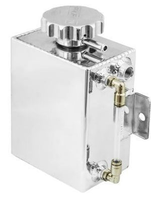 Proflow PFERO4P Radiator Overflow Tank Fabricated Aluminium 150 height 120mm 80mm Square w/Level Indicator Polished