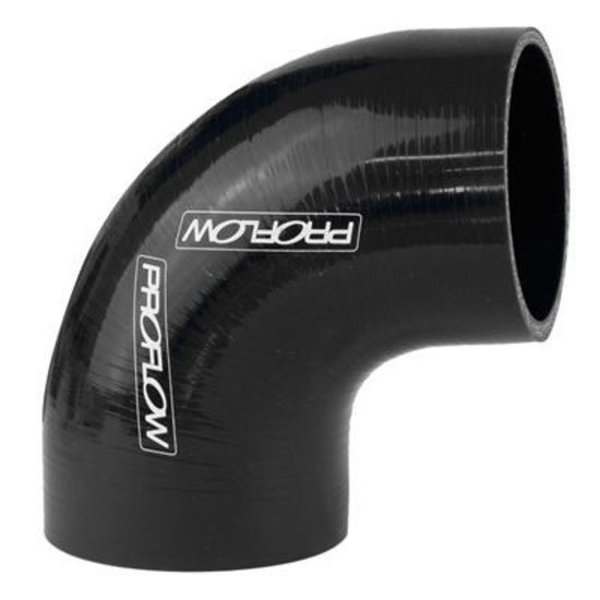 Proflow PFES103-100B Hose Tubing Air intake Silicone Coupler 1.00" 90 Degree Elbow Black