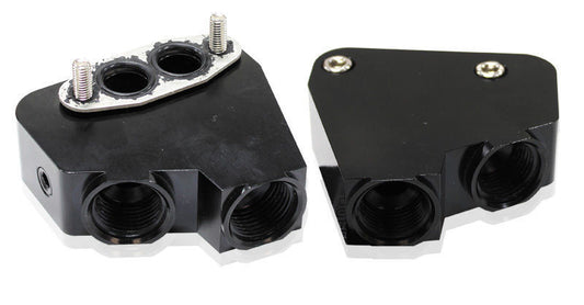 Aeroflow AF64-2084BLK LS Oil Cooler Adapter -10ORB Port S Black Vt-Vz Use 64-2184