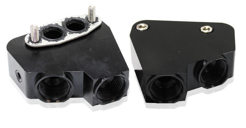 Aeroflow AF64-2084BLK LS Oil Cooler Adapter -10ORB Port S Black Vt-Vz Use 64-2184