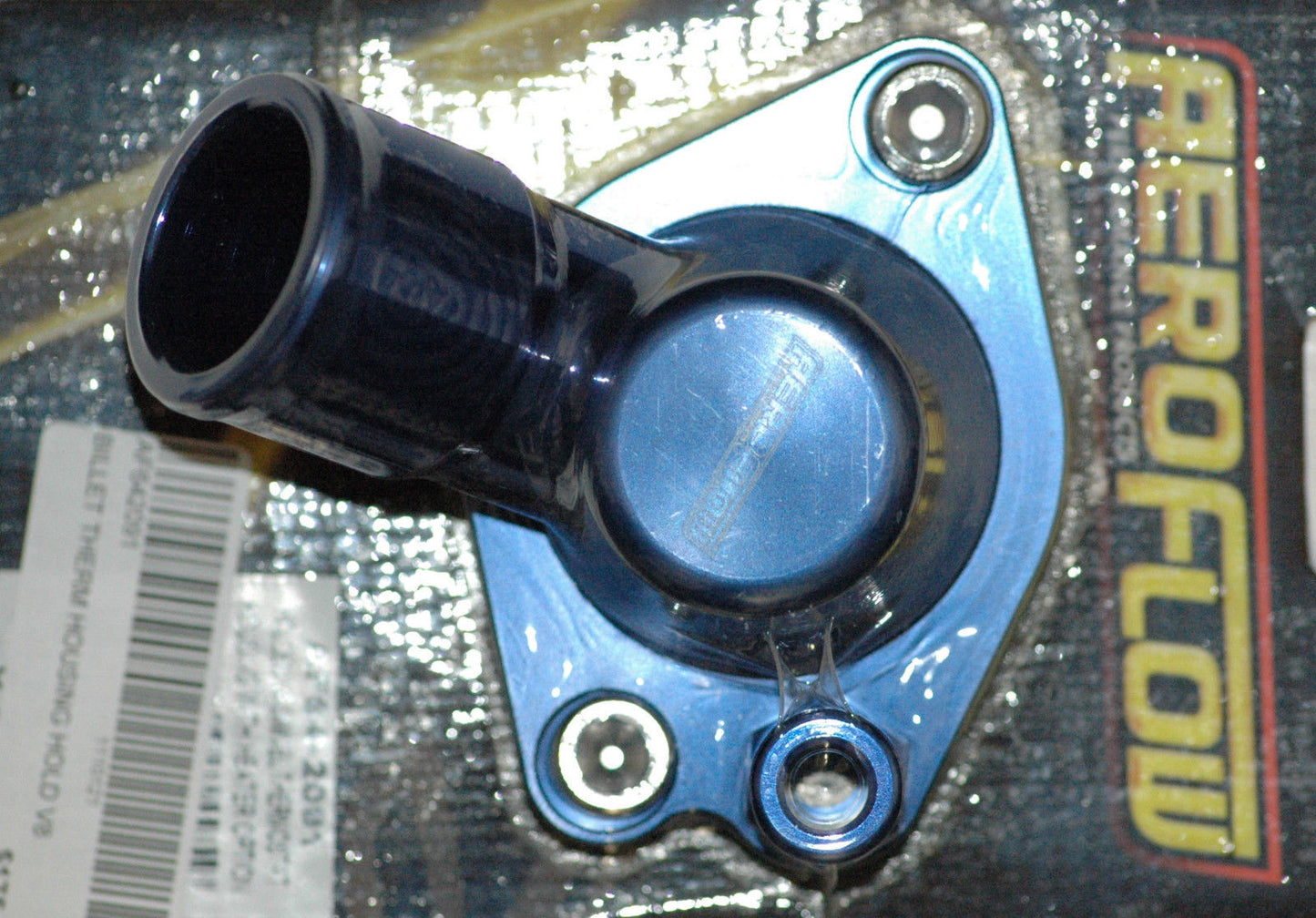 Aeroflow AF64-2091 253 308 Holden Thermostat Housing Blue W/Heater Swivel