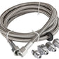 Proflow PFESSH3-3 Oil / Fuel Gauge Stainless Braided Tubing Kit 3ft Fuel And Oil Gauge Fitting Kit 1/8 NPT Block Adapter 3AN Gauge Adapter