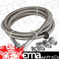 Proflow PFESSH4-4 Oil / Fuel Gauge Stainless Braided Tubing Kit 4ft Fuel And Oil Gauge Fitting Kit 1/8 NPT Block Adapter 4AN Gauge Adapter