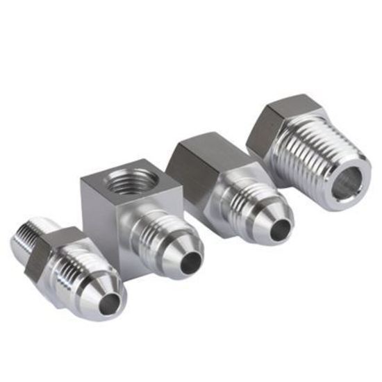 Proflow PFESSHKIT4 Gauge Adaptor Kit AN4 Straight and 90 degree adaptor kit