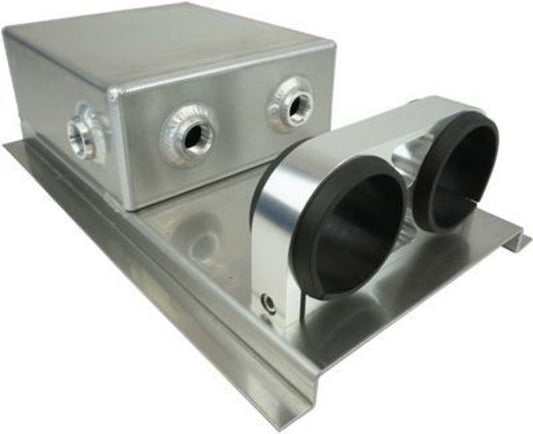 Proflow PFEST7 Fuel Surge Tank Fabricated Aluminium Square Slim 044 Pump Mounts 80mm x 200mm x 180mm 2.5L AN Fitting Kit Polished