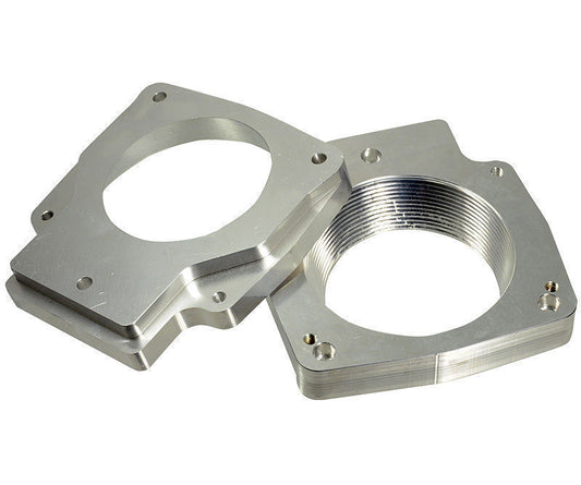 Proflow PFETBLSADP2 Throttle Body Adapter Billet Aluminium Natural 102mm Bore Size LS Chev For Holden Commodore 3-Bolt Intake to 4-Bolt Throttle Body