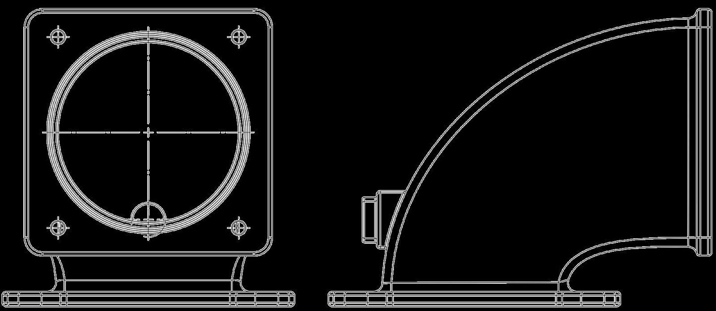Proflow PFETBN102BK Thottle Body Intake Elbow 100mm Universal To 4150/4500 Square Bore Fabricated Neck Black