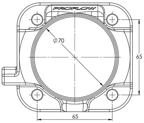 Proflow PFETBU70 Throttle Body Universal 70mm Bore Size MPI Billet Aluminium Natural