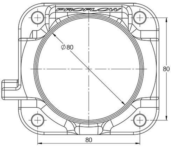 Proflow PFETBU80 Throttle Body Universal 80mm Bore Size MPI Billet Aluminium Natural