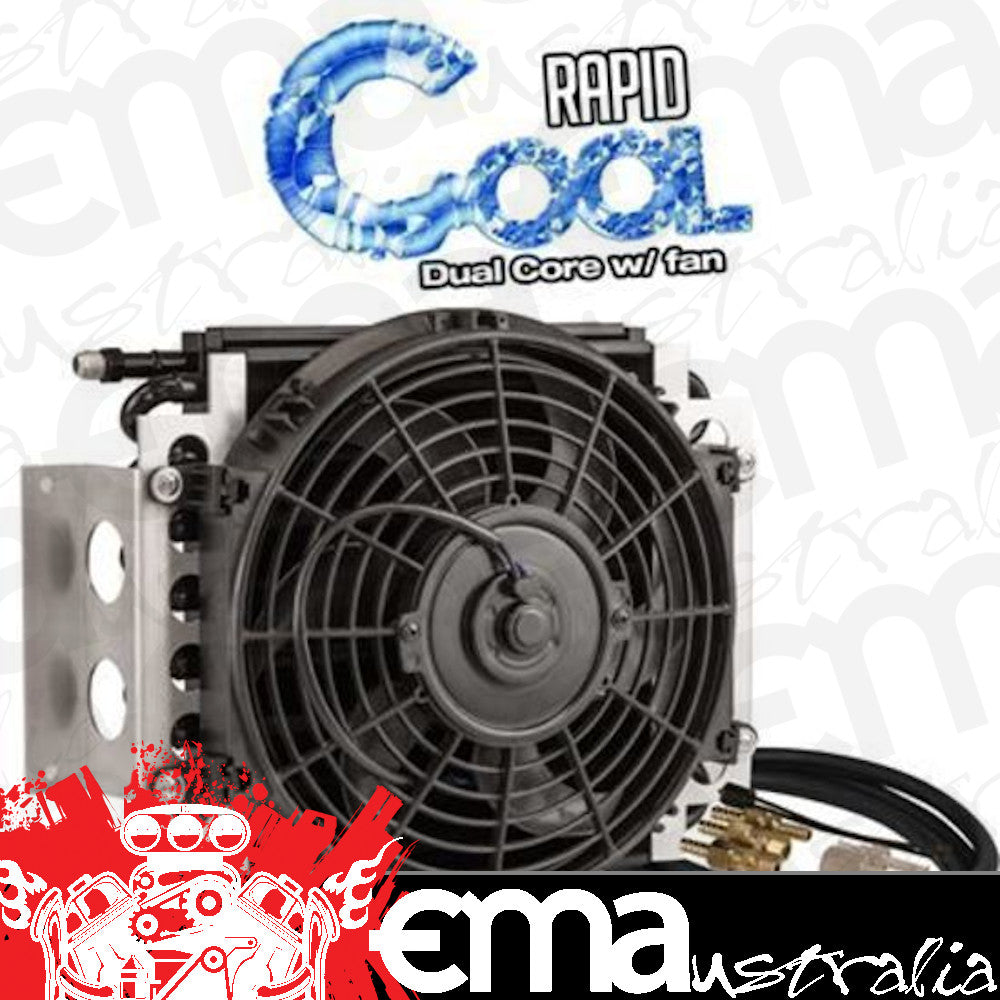 Proflow PFETC900 Transmission Cooler Kit Dual Core 15.75'' x 11.5'' x 5.0'' 10'' 650CFM Fan AN6 Inlets