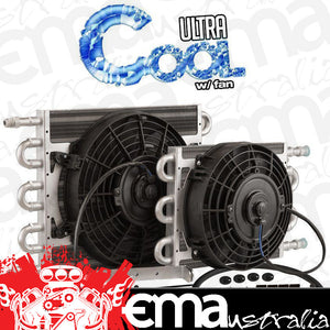 Proflow PFETCF211 Transmission Cooler & Fan Kit Natural 7.5 in x 12.50 in Tube & Fin 10" Fan 350CFM AN6 Inlet Outlet