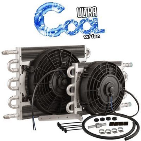 Proflow PFETCF515 Transmission Cooler & Fan Kit Natural 10 in x 15.50 in Tube & Fin 10" Fan 350CFM AN6 Inlet Outlet