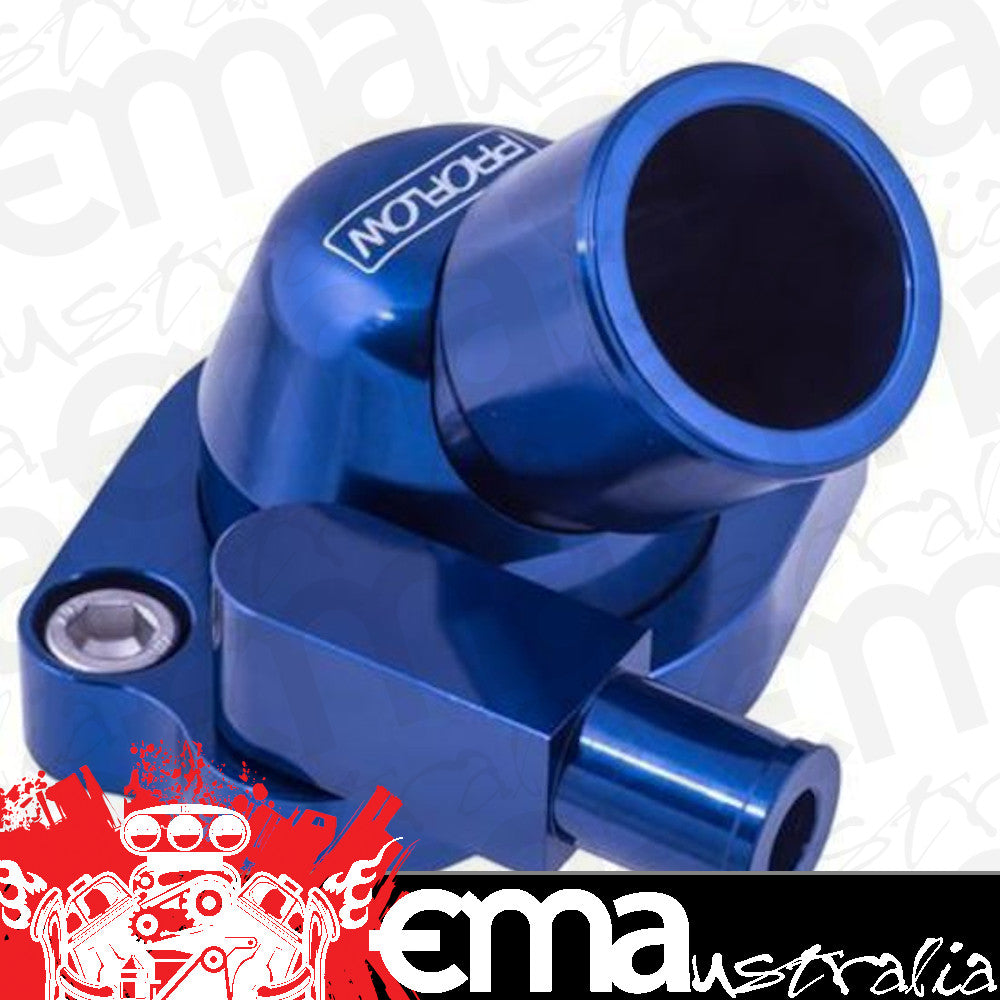 Proflow PFETH-801BL Water Neck Billet Aluminium Swivel Blue Anodised 45 Degree For Holden V8 253.308