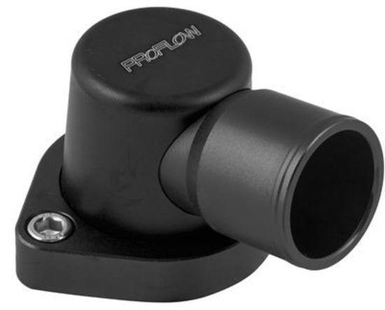 Proflow PFETH-802BK Water Neck Billet Aluminium Swivel Black Anodised 90 Degree SB For Ford 302-351C