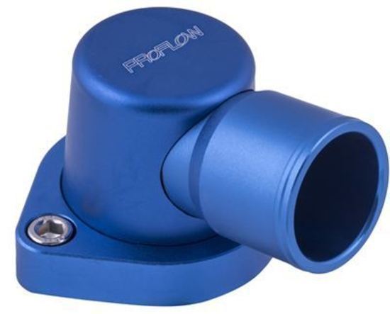Proflow PFETH-802BL Water Neck Billet Aluminium Swivel Blue Anodised 90 Degree SB For Ford 302-351C