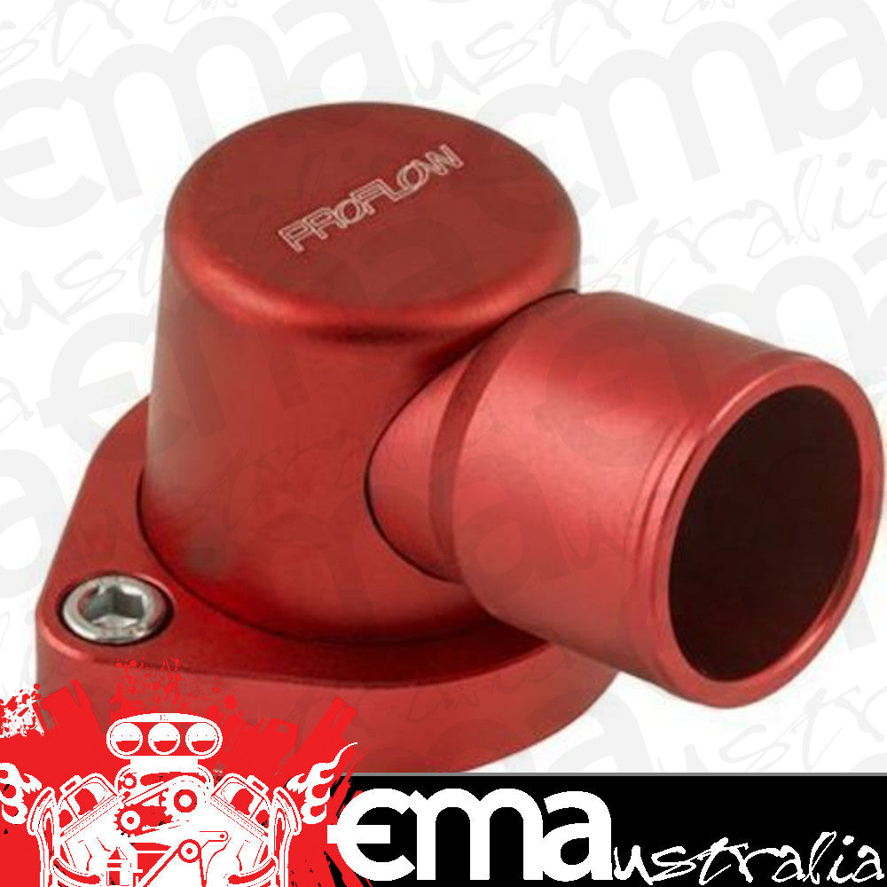 Proflow PFETH-802R Water Neck Billet Aluminium Swivel Red Anodised 90 Degree SB For Ford 302-351C