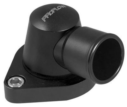 Proflow | PFETH-803BK | Water Neck Billet Aluminium Swivel Black Anodised 90 Degree SB & BB Chev