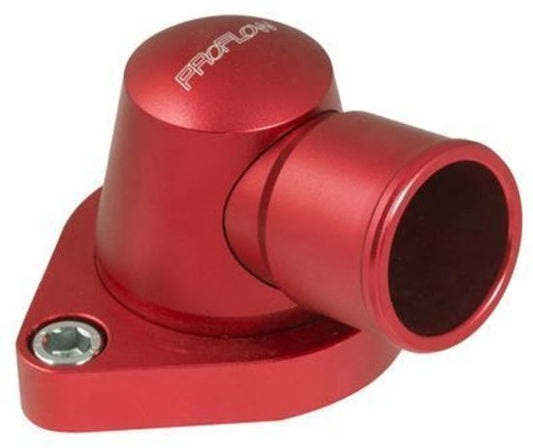 Proflow PFETH-803R Water Neck Billet Aluminium Swivel Red Anodised 90 Degree SB & BB Chev
