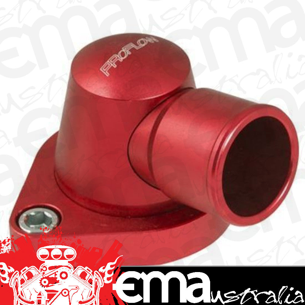 Proflow PFETH-803R Water Neck Billet Aluminium Swivel Red Anodised 90 Degree SB & BB Chev