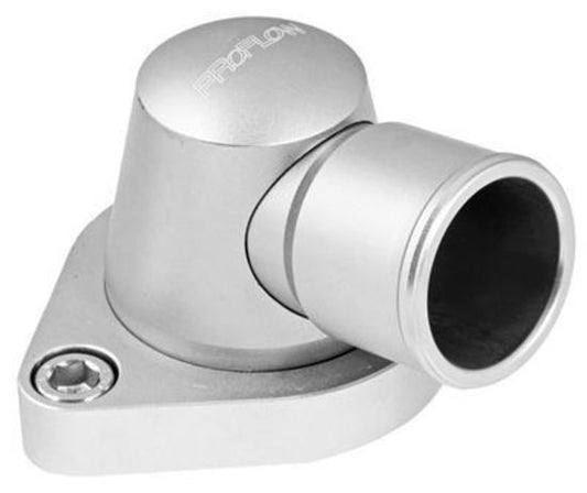 Proflow PFETH-803S Water Neck Billet Aluminium Swivel Silver Anodised 90 Degree SB & BB Chev