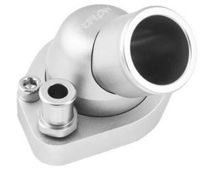 Proflow PFETH-804S Water Neck Billet Aluminium Swivel Silver Anodised 45 Degree SB For Ford 289-351W