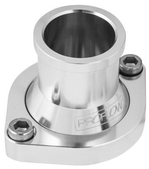 Proflow PFETH-805S Water Neck Billet Aluminium Silver Anodised Straight Up SB For Ford 302-351 Cleveland