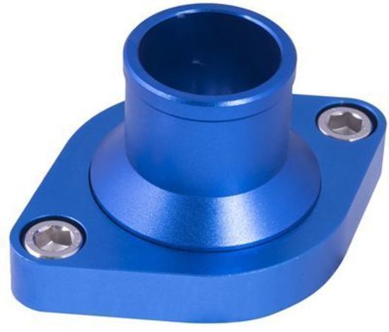 Proflow PFETH-807BL Water Neck Billet Aluminium Blue Anodised Straight Up SB & BB Chev