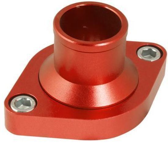 Proflow PFETH-807R Water Neck Billet Aluminium Red Anodised Straight Up SB & BB Chev
