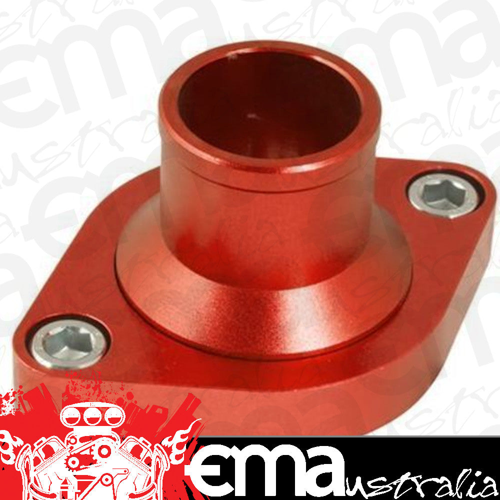 Proflow PFETH-807R Water Neck Billet Aluminium Red Anodised Straight Up SB & BB Chev