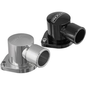 Proflow PFETH-808S Water Neck Billet Aluminium Silver Anodised 90 Degree Swivel Chev For Holden Commodore LS1 LS2
