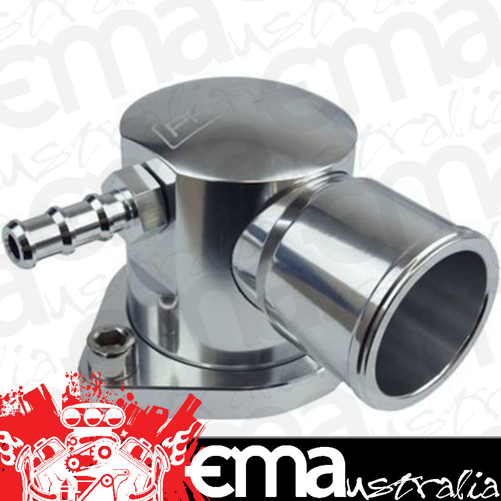 Proflow PFETH-809S Water Neck Billet Aluminium Silver Anodised 90 Degree Swivel For Ford Barra 4.0L EF-FG XR6