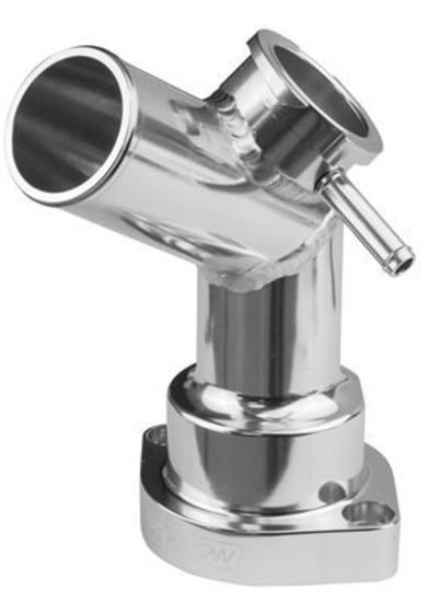 Proflow PFETH-810S Water Neck Billet Aluminium Silver Anodised 45 Degree Swivel For Mazda Series 4 Billet Cap Neck