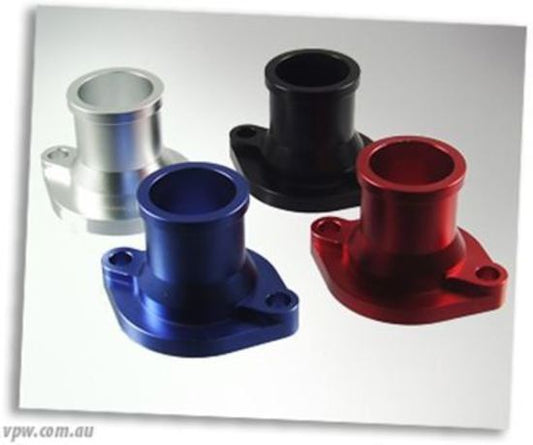 CHEV STRAIGHT THERMOSTAT HOUSING BLUE