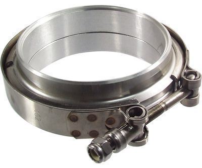 Proflow PFETV30 V Band Exhaust Clamp Interlocking Stainless Steel Natural 3.0 " O.D. Pipe Kit