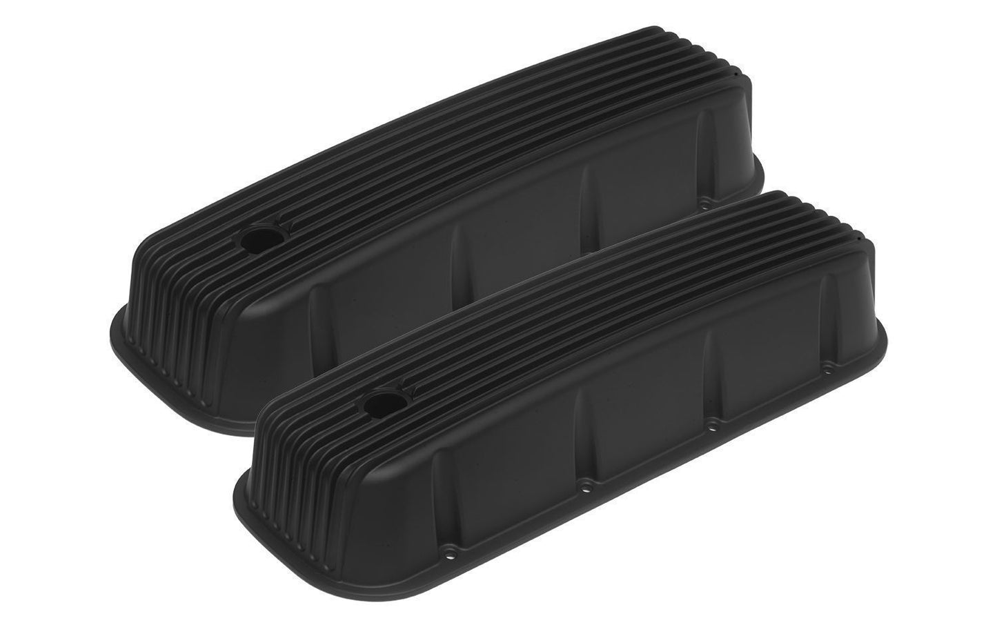 Proflow PFEVC-215 Valve Covers Cast Aluminium Black Tall Finned BB For Chevrolet Pair