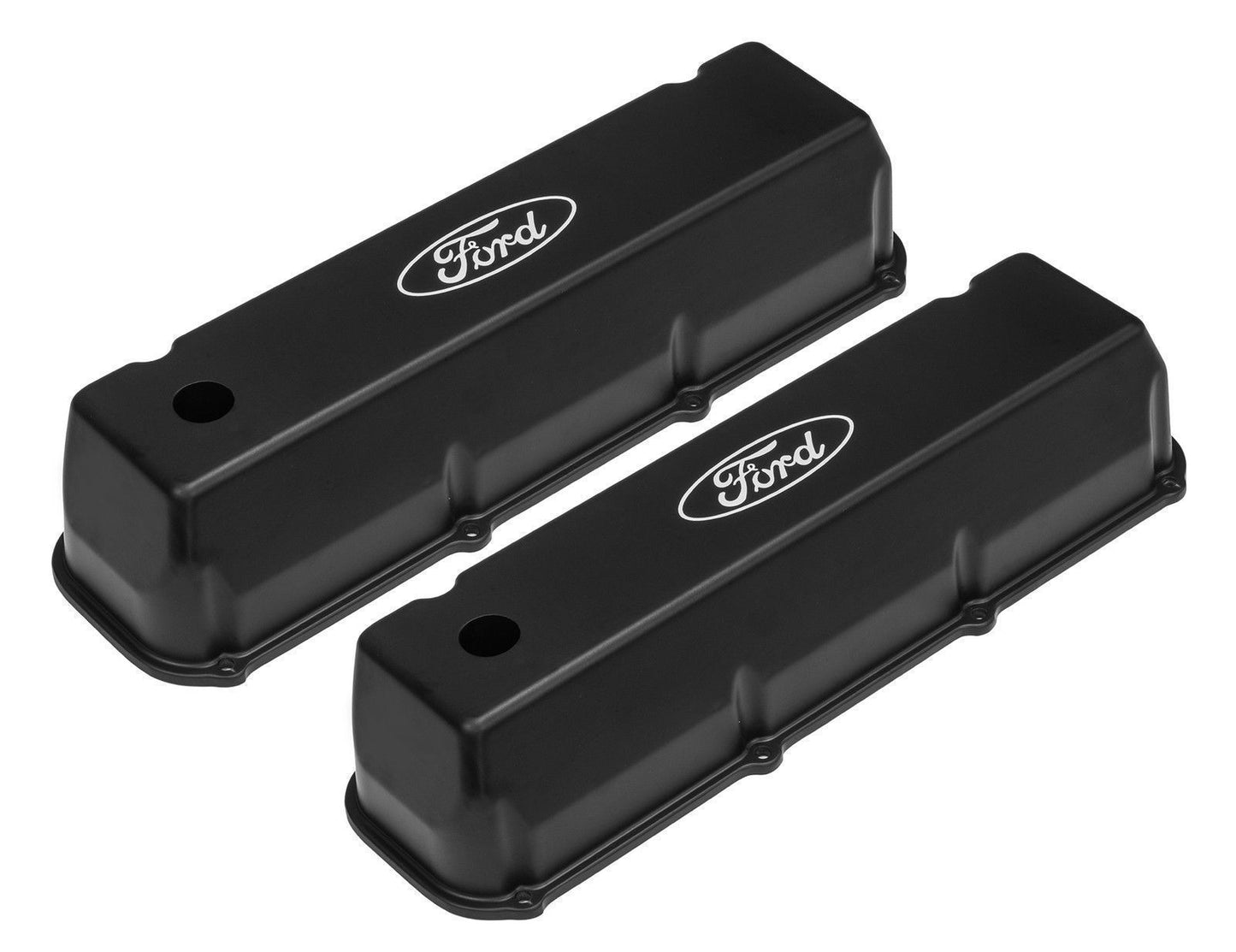 Proflow PFEVC-310 Valve Covers Tall Cast Aluminium Black For Ford Logo Big Block For Ford Pair