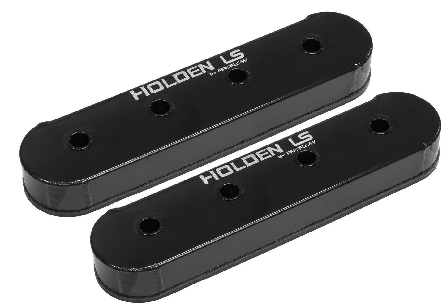 Proflow PFEVC-622 Valve Covers LS Aluminium Fabricated Black Tall For Holden LS Logo No Coil Stands Pair