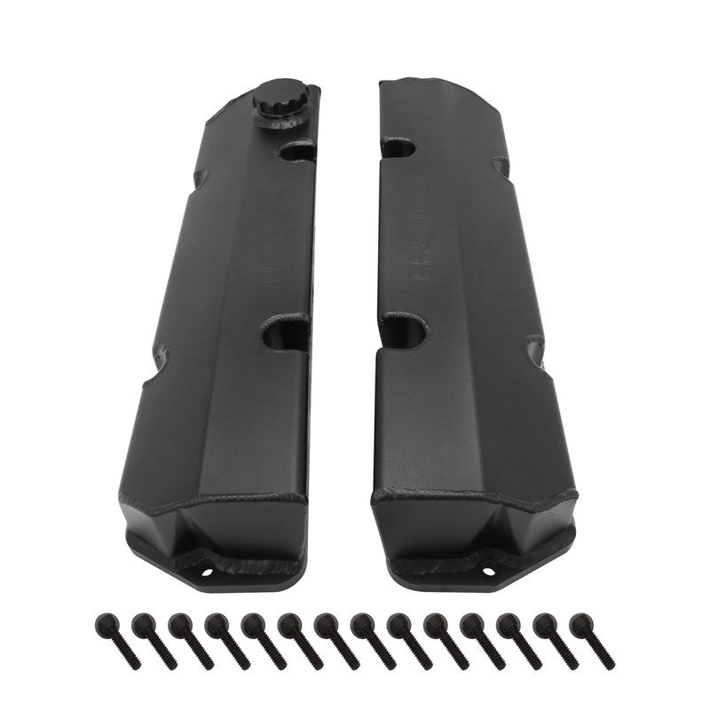 Proflow PFEVC-911BK Valve Covers Fabricated Aluminium Billet Base For Holden V8 Late VN-VT 304/308 Black