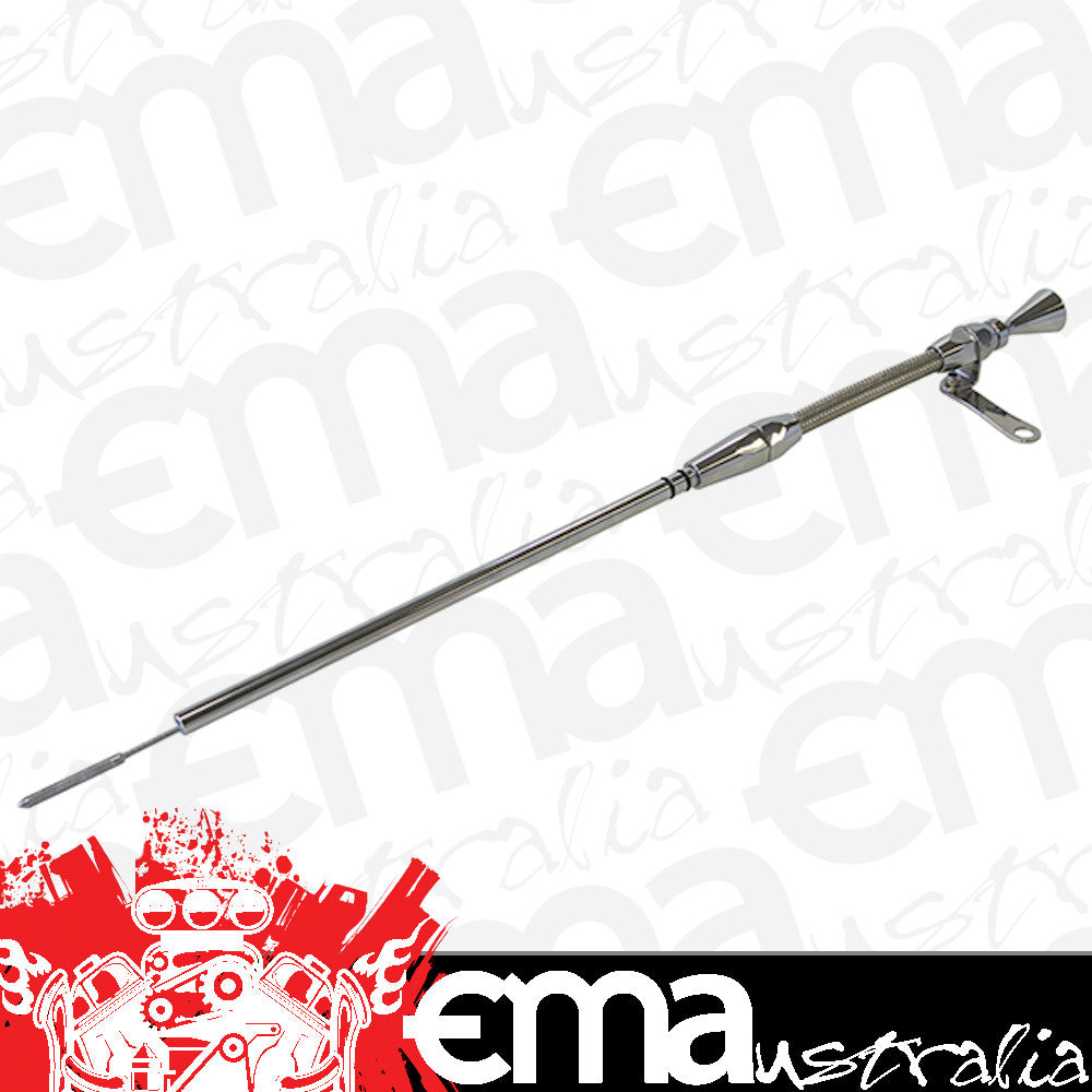 Aeroflow AF64-2112 302-351C Clev Engine Dipstick Billet Handle S/S Braided Tube