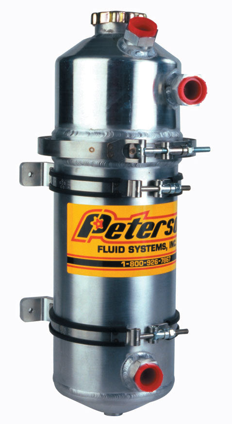 Peterson PFS08-0004 Dry Sump Oil Tank 1.5 Gal 5.70 L Dual Scavenge Inlet 15.5" H X 6" O.D