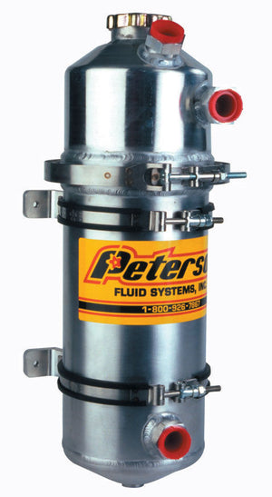 Peterson PFS08-0006 2 GAL DRY SUMP OIL TANK DUAL SCAVENGE INLET 19.5"H x 6" OD