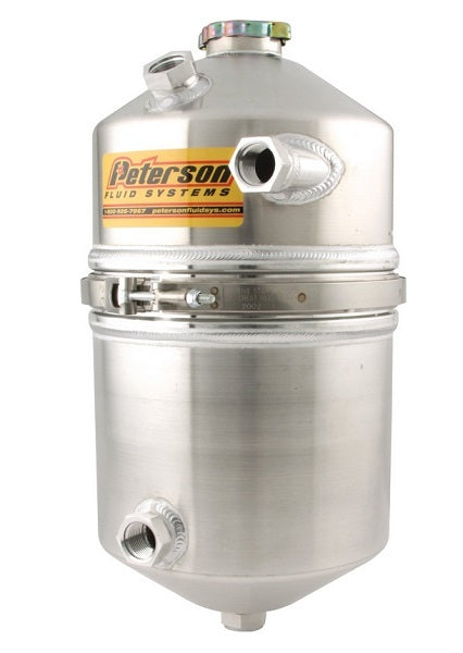 Peterson PFS08-0012 Dry Sump Oil Tank 4 Gal 15.0 L Dual Scavenge Inlet 19" H X 9" O.D